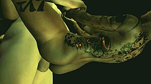 Intense Standing Fuck With Tattooed Black Girl In Anal Action And Big Tits Displayed