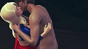 Superwoman Seduced in Park with Vibrator