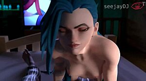 Jinx From Arcane Gives You A Blowjob At Night While Watching Porn POV