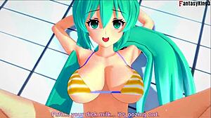 Hatsune Miku Bikini Footjob Blowjob Vocaloid Fantasy