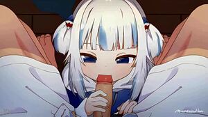 Gawr Gura Hentai El Sikişiyle Sik Okşuyor