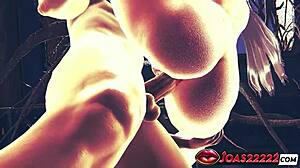 哇！蓝色头发公主穿孔乳头肛交后入式，抬腿传教士位，紧致小穴特写大量内射！