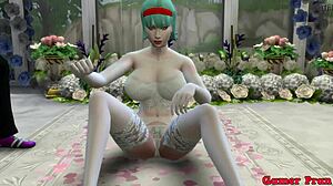 Bulma's wedding turns erotic as husband watches old man fuck her ass!