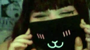 milf teases her huge natural tits watching hentai