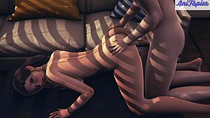 黑发大奶妹沉浸奢侈快感。3D本子场景展开感官细节。