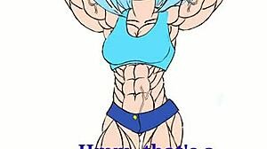 Fubuki肌肉增长与灵活宝贝穿着性感短裤和漂亮服装