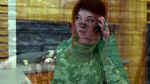 美丽性感红发大学女生在成为迪克247中