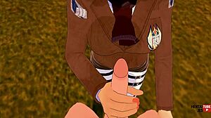 进击的巨人Hentai，Mikasa帮Eren手淫然后他操她，亚洲日本漫画动漫Hentai 3D色情