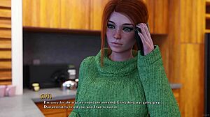 美丽性感红发大学女生在成为迪克247中