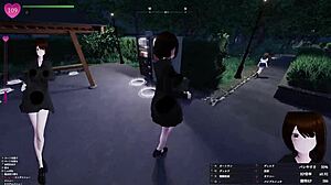 3m tall girl Manaka exposes secretly in night park