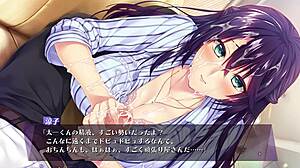 Female boss mommy handjob tease