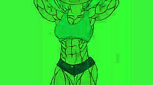 Fubuki肌肉增长与灵活宝贝穿着性感短裤和漂亮服装