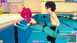 Bikini Kasane Teto and guy fuck in pool