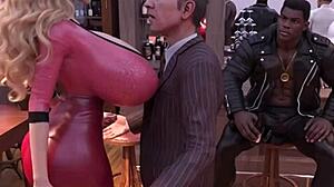 two couples hang out in a swinger bar.