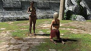 The protagonist meets the blonde girl with small tits and blowjob lips in lust city 06, leading to bukkake and creampie