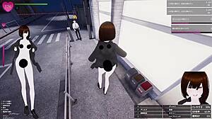 3m tall girl Manaka exposes secretly in night park