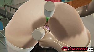 医院护士巨乳亲吻手指紧逼假阳具插入喷水！