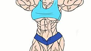 Fubuki肌肉增长与灵活宝贝穿着性感短裤和漂亮服装