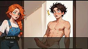 Çiftçi Tabu Kink Hentai Oyunu Bölüm Bir, Üvey Kız Kardeşlerin Önünde Dev Sik Büyüyor