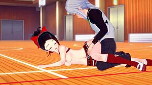 Cheerleader Maria Fucks Guy Hard in the Gym!