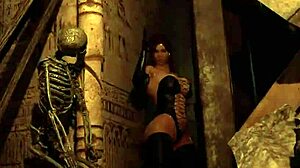 Lara as tifa: horny stone statue's big cock pounds her tight pussy.