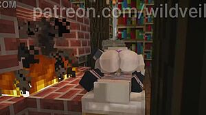 Büyük memeli Caesar HSR Minecraft hentai'de içine boşalıyor