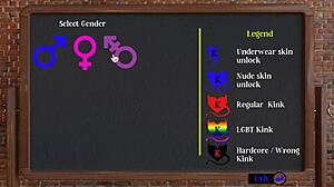 Guy discovers her penis but continues the kinky hentai game.