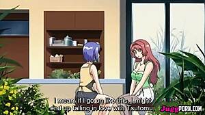 hey my stepsister-in-law and her busty friend are sucking my cock in this uncensored hentai