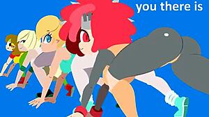 锻炼动力动画与瑜伽健身房锻炼