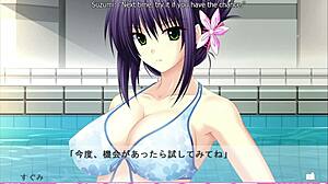 In Sugumi's route five of Erotica Yuuwaku, the waterballing scene unfolds casually.