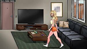 Jenny's first day as waitress? Hentai game!