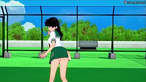 Kagome moans, 'Fuck me hard on the roof in this POV.'