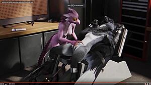 Furry Bird In Bondage And Milked By His Girl