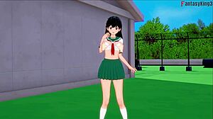 Kagome moans, 'Fuck me hard on the roof in this POV.'