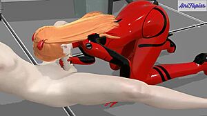 Aska's passionate dick ride instead of mecha