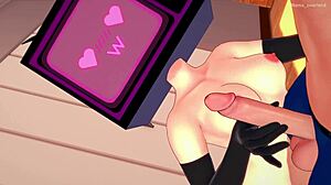 Wet TV Woman Wants to Play with Big Dick in Towel Hentai!