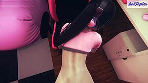 Uwu gamer streamer girl have fun sex with her viewer - 3d hentai