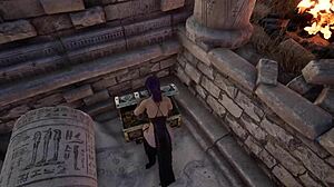 the rythmic statue cot lara croft off gard again and mde her cum with big cock anal