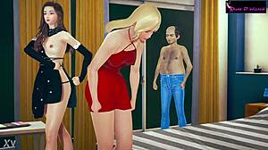 Intense interracial threesome demo with blowjobs.