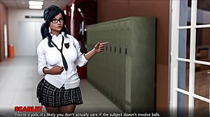 Nerdy College Girl FLASHES Tight Pussy in Timestamps Lost Love 02