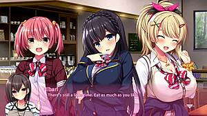 In real hentai situation part 8, blonde with big tits and ass performs blowjob on monster cock, leading to orgasm and facial