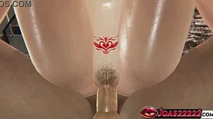 Hot sister dana anime 3d hentai close-up pussy views during side floor fuck squatting on big dick action and piledriver pov massive creampie