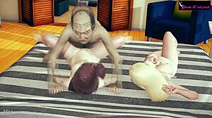 Intense interracial threesome demo with blowjobs.