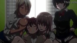 hentai three girls and one boy in cowgirl riding with big cocks