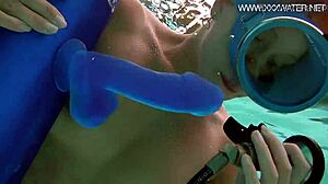 Minnie manga blows dildo underwater