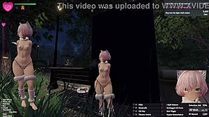 Manaka's Secret Flashing in Cat Costume During Central Park Free Run