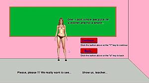 hot teacher taking her clothes off in front of her 18 year old students in classroom and then being convinced to have sex with them in lets fuck that exhibitionist teacher new 2025 hentai game