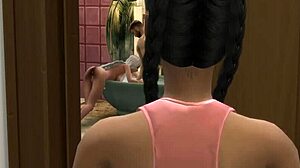 Girl Spies on Stepsister's Sex and Gets Fucked Hard