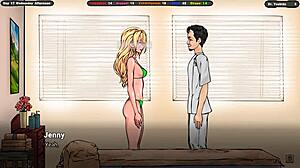 Cunning Masseur Asks Permission To Examine Breasts In 3D Hentai Game With Anal Blowjob Gangbang Creampie