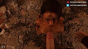Jill Valentine Muddy BDSM Blowjob